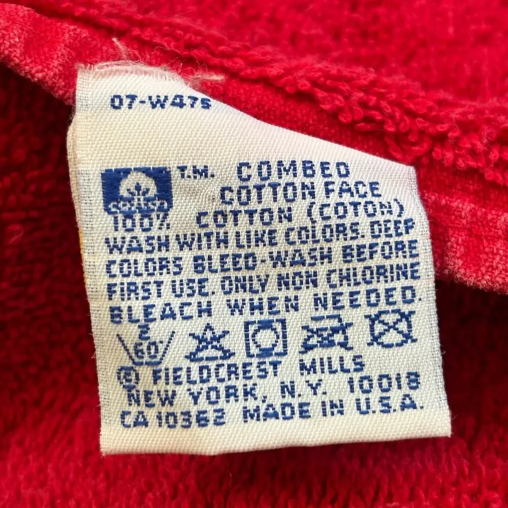 Fieldcrest Royal Velvet Red Terrycloth Bath Mat Vintage Cotton 23